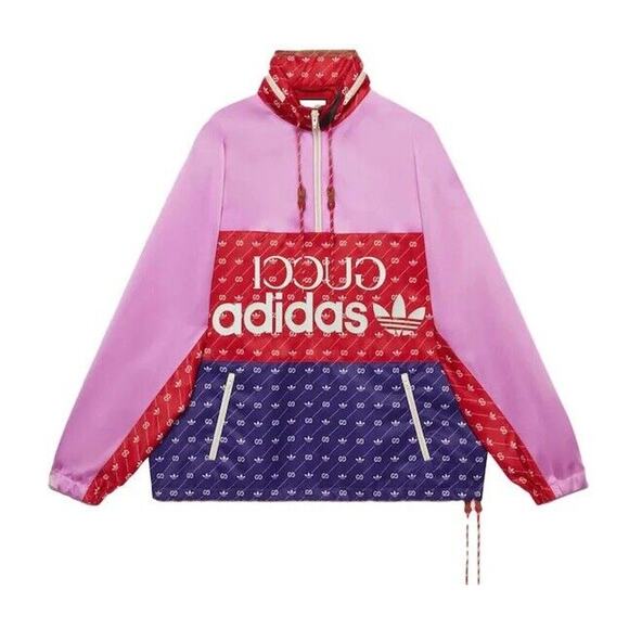 Gucci x Adidas Collaboration Men 48/ M Acetate Oversize Logo Jacket NWT $2,950 - Picture 1 of 15